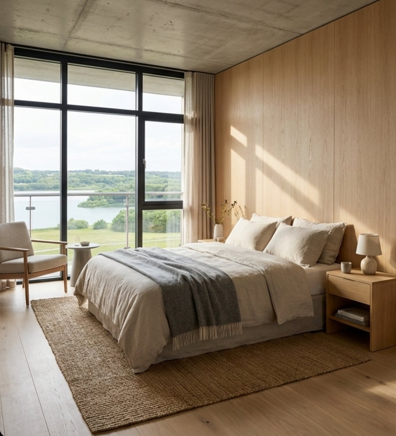 Hotellets reception med udsigt over Haderslev Dam